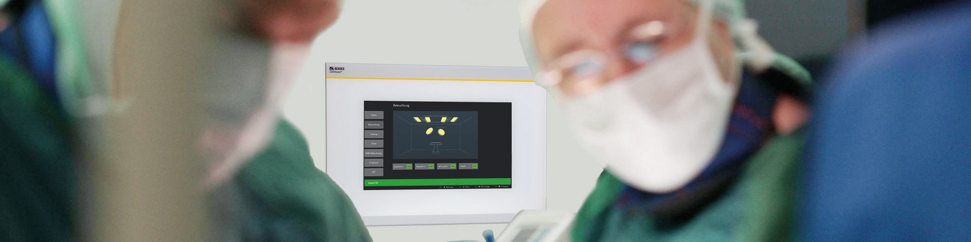 Displaying, signalling and operating in hospitals